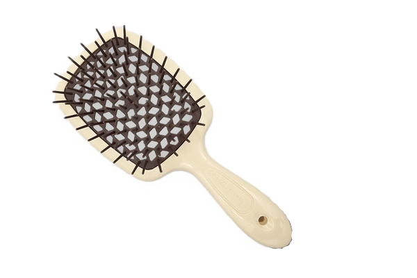 Расческа Janeke Superbrush молочная с коричневыми зубчиками