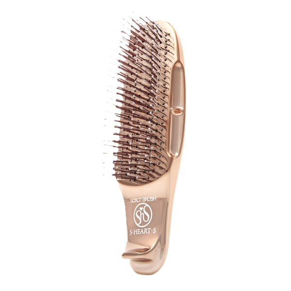 Японская расческа S-HEART-S Scalp Brush Gold розовое золото укороченная