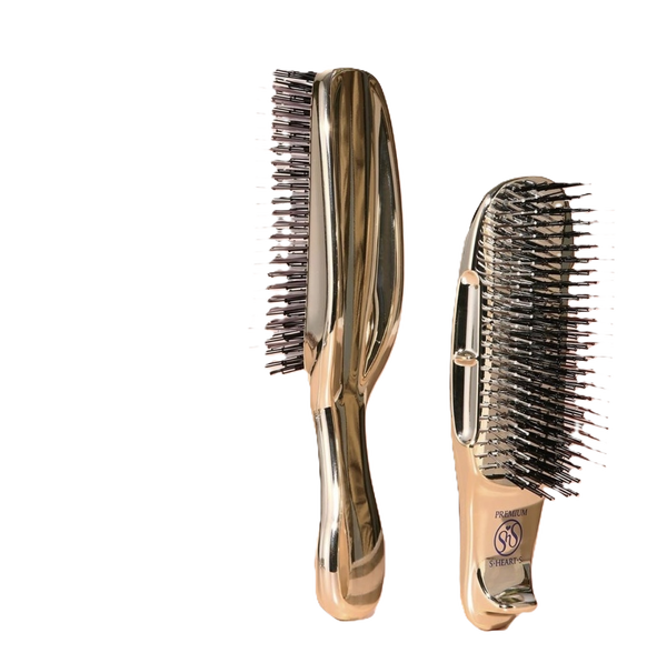 Японская расческа S-HEART-S Scalp Brush PREMIUM (золото) укороченная