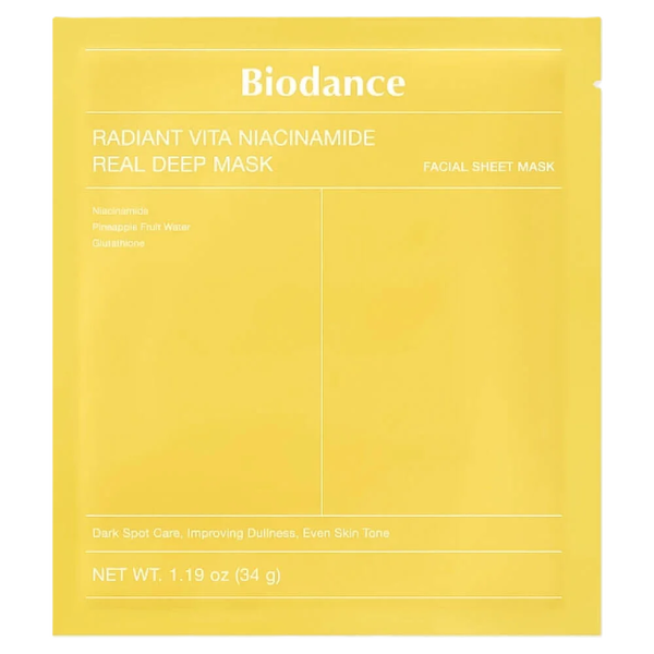 Гидрогелевая маска с ниацинамидом для сияния кожи Biodance Radiant Vita Niacinamide Real Deep Mask