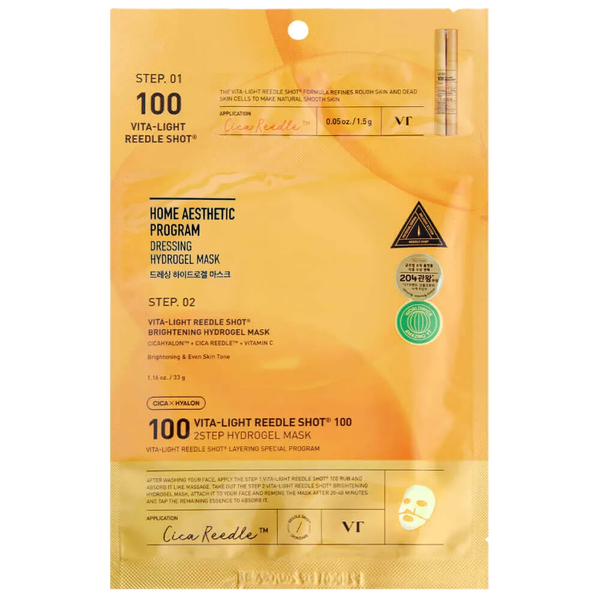 Осветляющая гидрогелевая маска с микроиглами VT Cosmetics Vita-Light Reedle Shot 100 2Step Hydrogel Mask