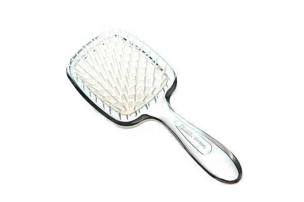 Расческа Janeke серебряная с белым Superbrush