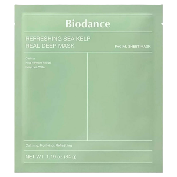 УспокаивающГидрогелевая маска с водорослями Biodance Refreshing Sea Kelp Real Deep Mask