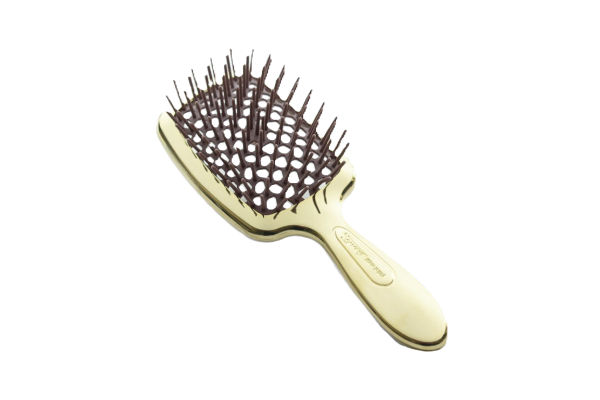 Расческа для волос золотая с коричневым Janeke Superbrush Small